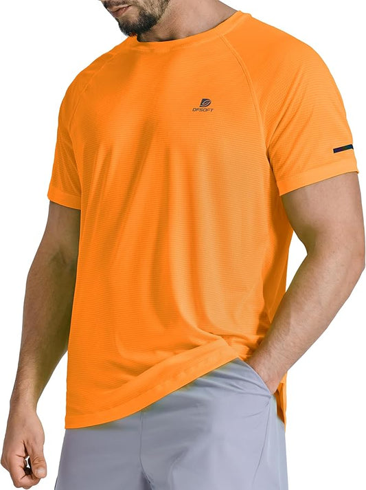 Men's Short Sleeve Workout Shirts Quick Dry Lightweight T-Shirts Gym Running Athletic Tshirt for Summer