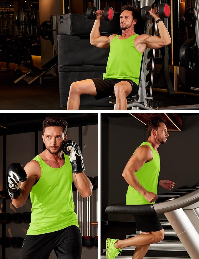 MAGCOMSEN Men's UPF 50+ Tank Top Gym Workout Sleeveless Muscle Shirts Sun Protection Cut Off Shirts Summer Sleeveless T Shirt