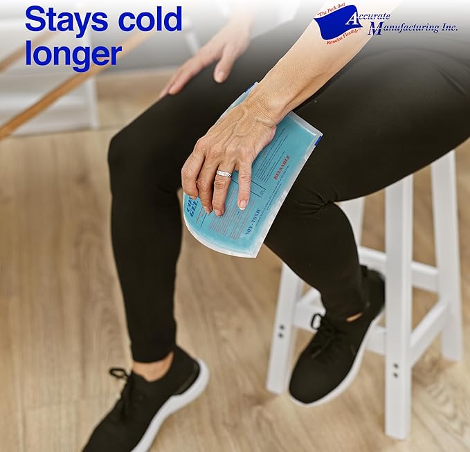 Flexible Reusable Gel Packs for Neck, Wrist, Arm, Back and Shoulder Pain Relief - Versatile Hot or Cold Gel Packs for Injuries, Sore Muscles or Toothache Pain Relief, Blue, 10" x 15", 2 Pack