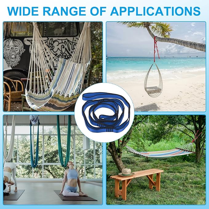 PATIKIL Daisy Chain Straps, Strong Climbing Strap Adjustable Nylon Chain Sling with Loops for Aerial Yoga Hammock Swing