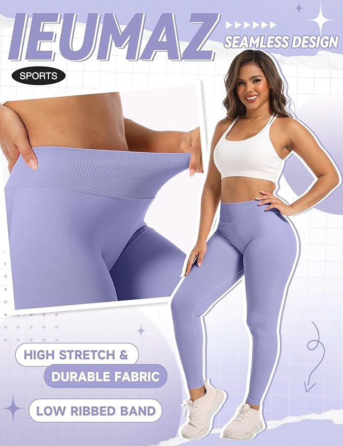 Scrunch Butt Lifting Leggings for Women Gym Seamless Workout Leggings Mid Low Waist Tummy Control Yoga Pants