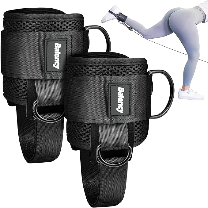 Ankle Straps for Cable Machine Woman, Balency Padded Ankle Strap for Cable Machine Kickback, Cable Ankle Attachment for Gym, Ankle Cuff, Kickback Ankle Strap for Glute Workout, Leg Extensions