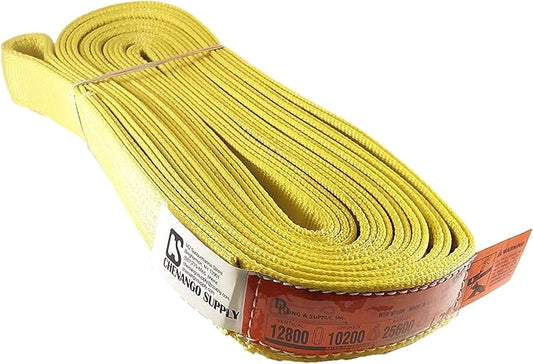 DD Sling-USA Made 1" & 2" Widths by 6' to 12' Lengths in Listing, 2 Ply, Endless Nylon Lifting Slings, 900 Webbing, 12,800 lbs Vertical, 10,200 lbs Choker, 25,600 lbs Basket (USA Made Nylon) (2"x12')