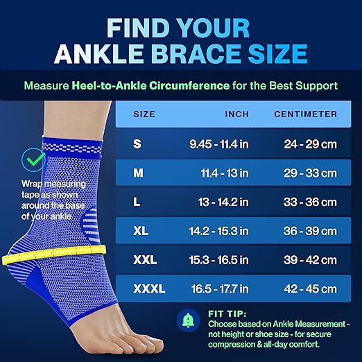 Modvel Foot & Ankle Brace Socks for Sprained Ankle Compression Sleeve - Plantar Fasciitis Relief Brace, Foot Support for pain Women & Men - Tendonitis & Arthritis Feet Sleeve, Stabilizing Ankles Wrap