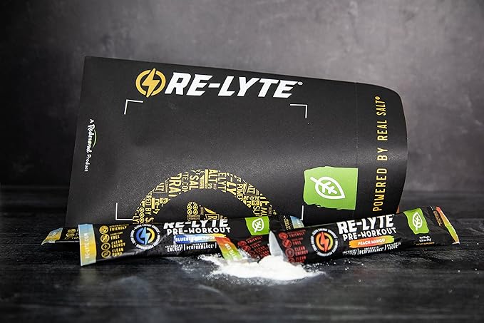 Redmond Re-Lyte Pre-Workout Drink Mix, Sampler Pack, 4 Sticks
