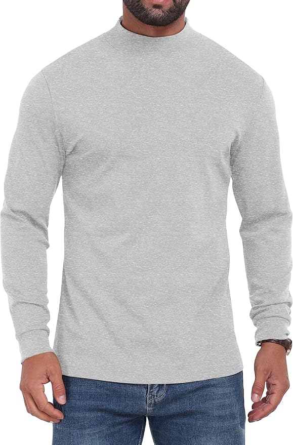 Sailwind Men's Mock Turtleneck Long Sleeve Shirt Cotton Basic Thermal Undershirt Lightweight Pullover