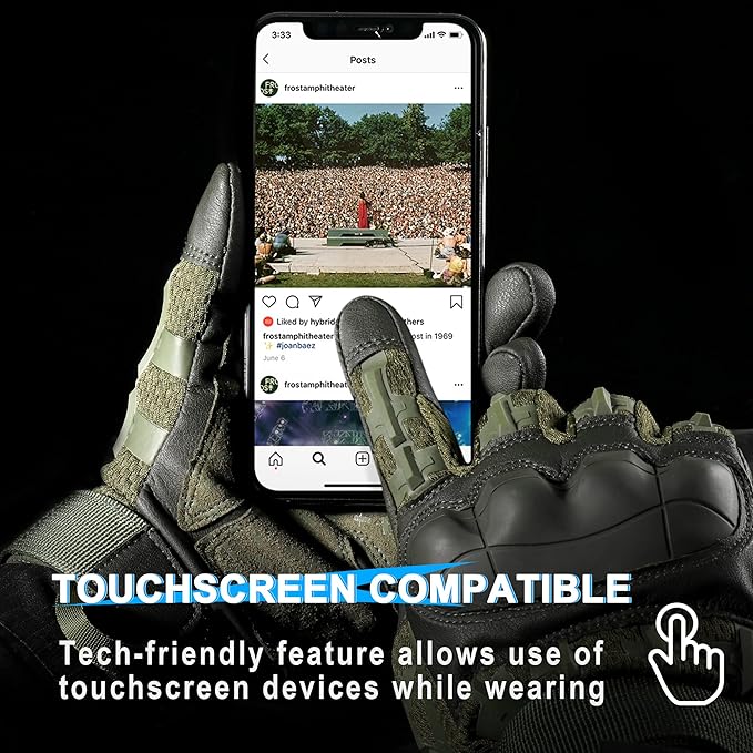 WTACTFUL Rubber Guard Tactical Gloves for Men Touchscreen Airsoft Motorcycle Hunting Outdoor