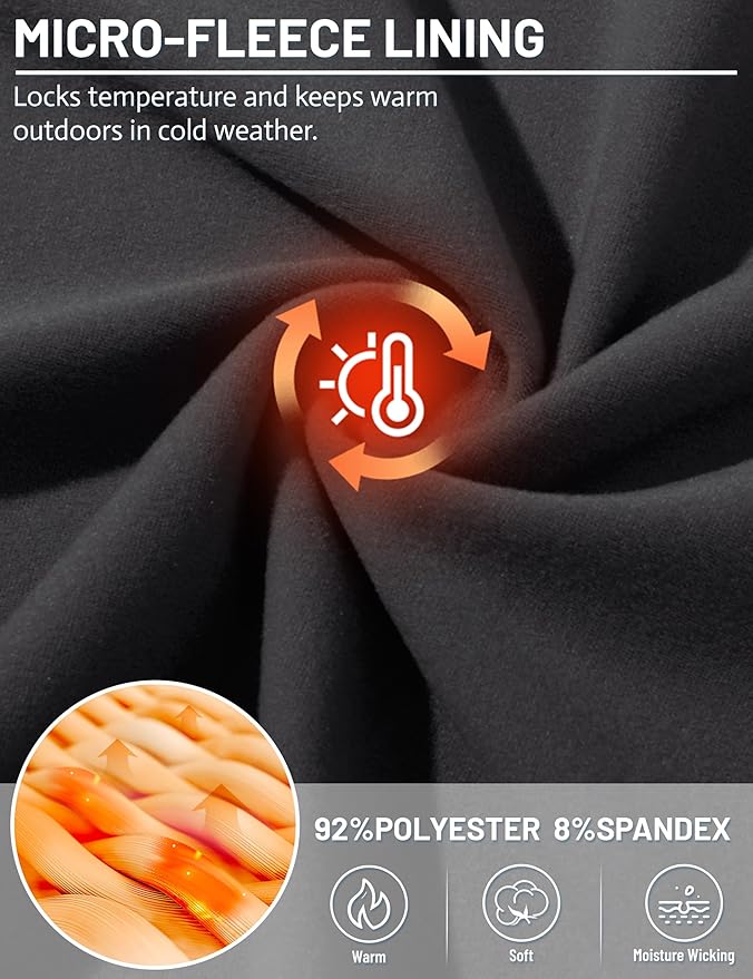 TACVASEN Mens Thermal Fleece Shirt Mock Turtle Neck Base Layer Long Sleeve Athletic Warm Undershirt Winter Running Tops