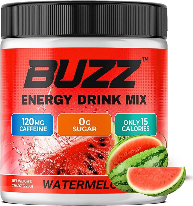 Morning Buzz Energy Drink Powder - Energy Boost Drink Mix - Sugar-Free Energy with Antioxidants - Morning Kickstart and Sports Nutrition Endurance Product - 30 Servings, Watermelon, 8 Ounces