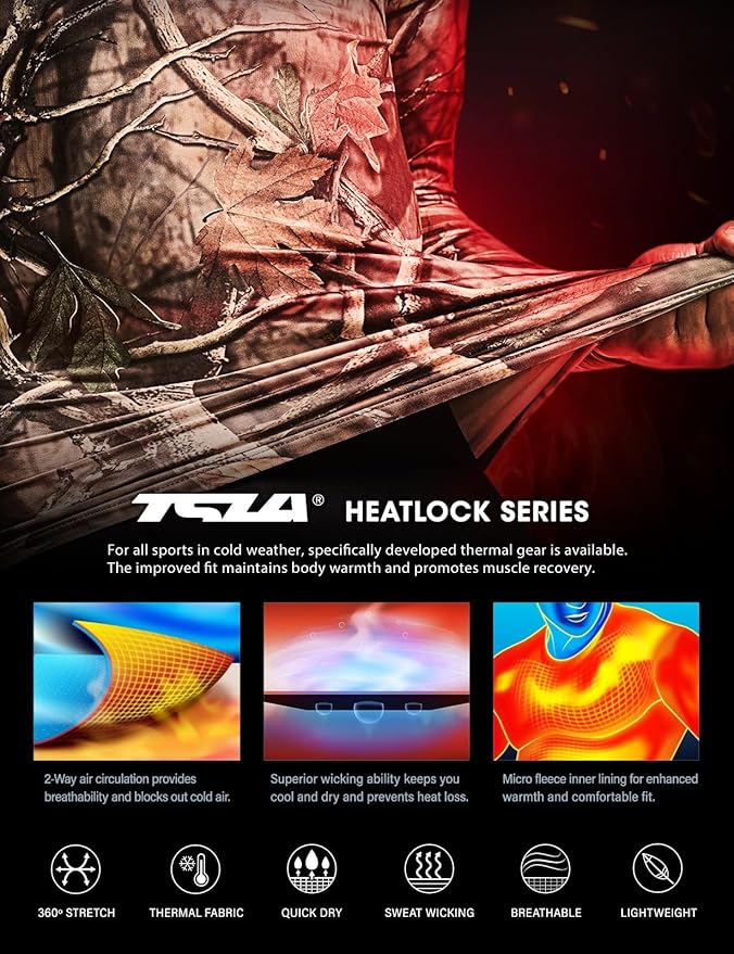 TSLA Men's Thermal Long Sleeve Compression Shirts, Mock/Turtleneck Winter Sports Running Base Layer Top