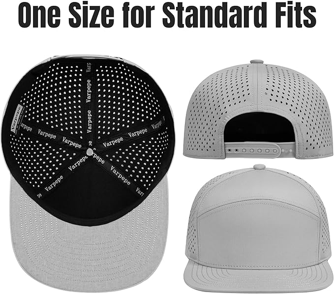 Performance Snapback Hats for Men Women,Flat Bill Cap,Golf,Running,Workout
