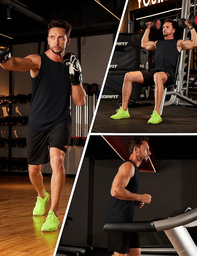 KEFITEVD Men's Workout Tank Tops Sleeveless Quick Dry UPF 80+ Summer Sun Shirts for Running Swim Gym Beach