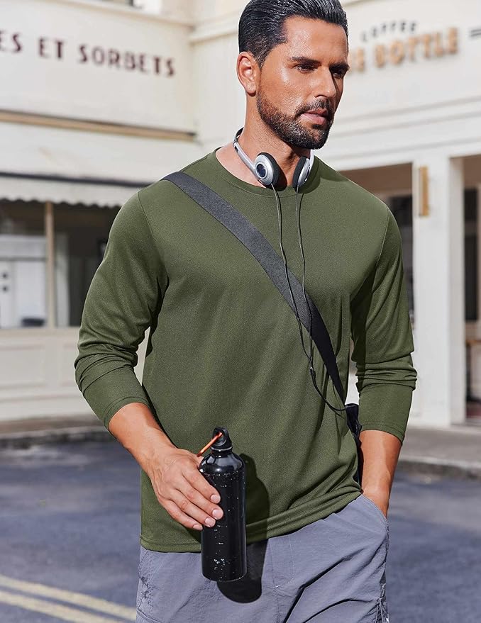 COOFANDY Long Sleeve Shirts for Men Moisture Wicking Activewear T-Shirts Workout Running Shirts