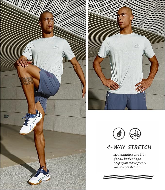 NORTHYARD Men's UPF 50+ Sun Protection Shirts Swim SPF UV Quick Dry Short Sleeve T-Shirts for Athletic Fishing Rash Guard