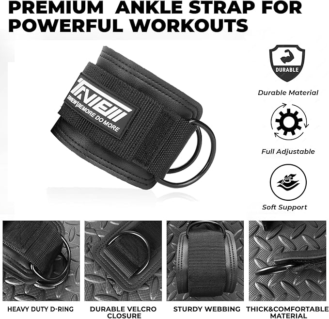 TAVIEW Ankle Straps Cable Machine Attachment for Gym - Cable Kickback Ankle Straps - Padded Ankle Cuffs for Glute Kickbacks and Leg Workouts