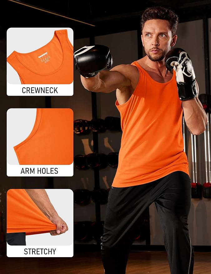 MAGCOMSEN Mens Workout Tank Tops Undershirt Cotton Muscle Athletic Sleeveless Shirts for Gym