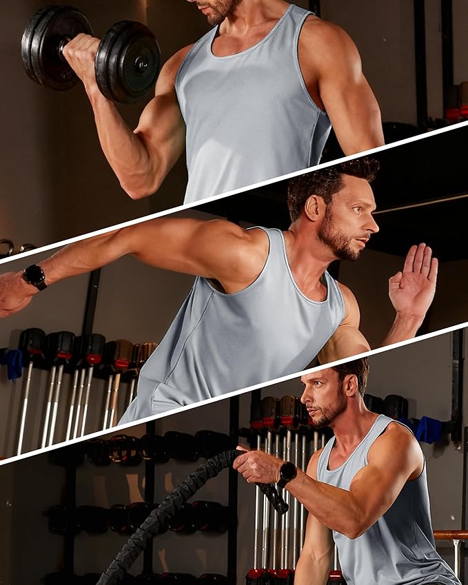 Boladeci Men's Tank Top Workout Athletic Quick Dry UPF 50+ Sun Protection Lightweight Summer Beach Gym Sleeveless Shirts