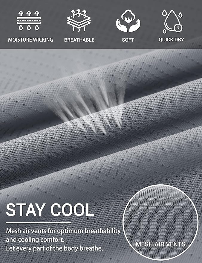 TACVASEN Men's Lightweight Athletic T-Shirts Quick Dry Workout Gym Tops Short Sleeve Running Tee Shirt Performance Activewear