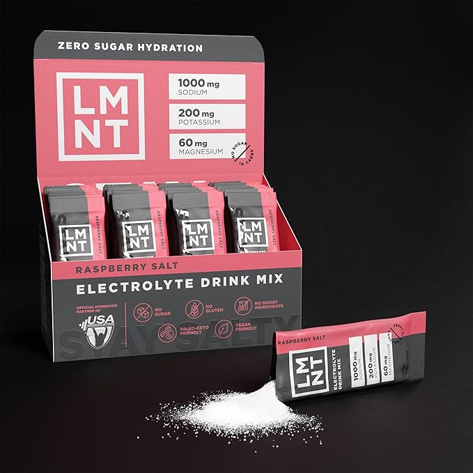 Drink LMNT Zero Sugar Electrolytes - Raspberry Salt | Drink Mix | 30-Count