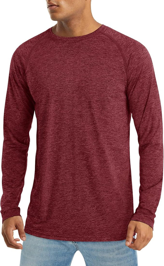 MAGCOMSEN Men's Long Sleeve Shirts UPF 50+ UV Sun Protection Athletic Shirts for Hiking Running Workout Rash Guard