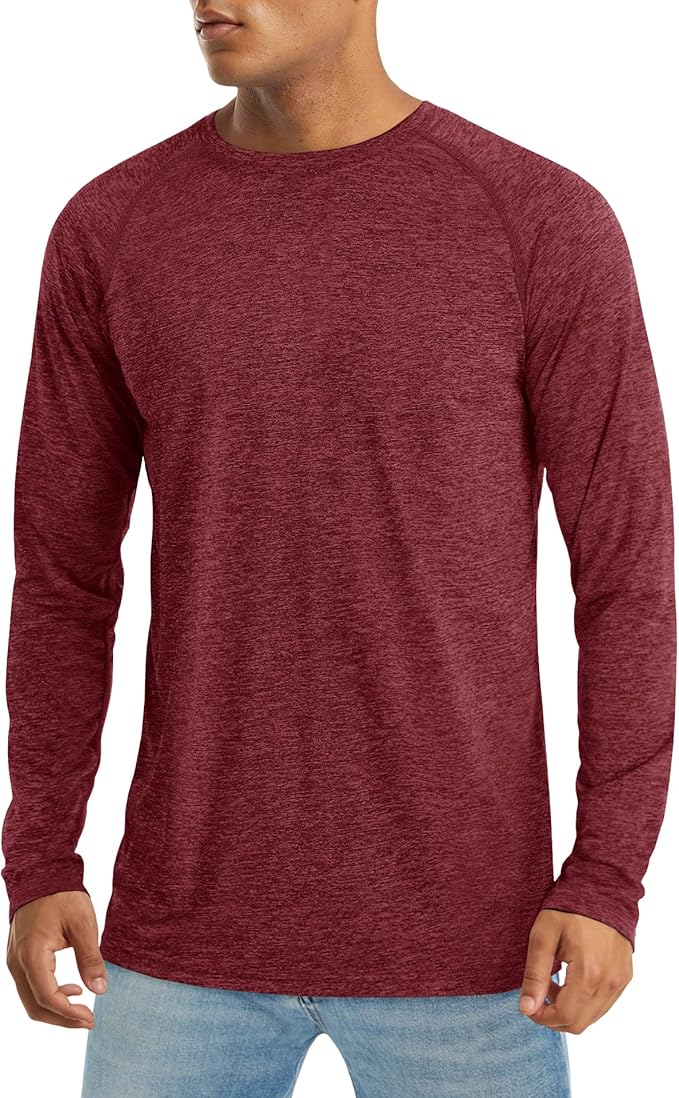 MAGCOMSEN Men's Long Sleeve Shirts UPF 50+ UV Sun Protection Athletic Shirts for Hiking Running Workout Rash Guard