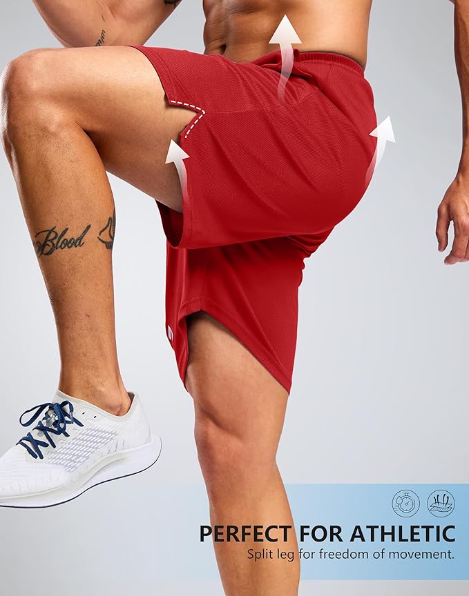 G Gradual Men's Athletic Workout Shorts with Pockets 5"/7"/9" Lightweight Quick Dry Gym Basketball Running Shorts for Men