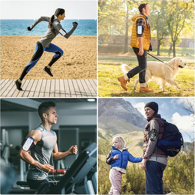 Cikyner Running Armband, 360° Rotatable & Detachable Phone Holder for Sports with Earphone/Cash Pocket, Fits 4.5-7" Smartphones for Gym, Jogging, Hiking