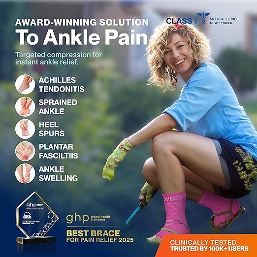 Modvel Foot & Ankle Brace Socks for Sprained Ankle Compression Sleeve - Plantar Fasciitis Relief Brace, Foot Support for pain Women & Men - Tendonitis & Arthritis Feet Sleeve, Stabilizing Ankles Wrap