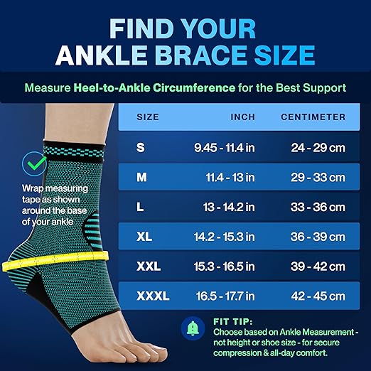 Modvel Foot & Ankle Brace Socks for Sprained Ankle Compression Sleeve - Plantar Fasciitis Relief Brace, Foot Support for pain Women & Men - Tendonitis & Arthritis Feet Sleeve, Stabilizing Ankles Wrap