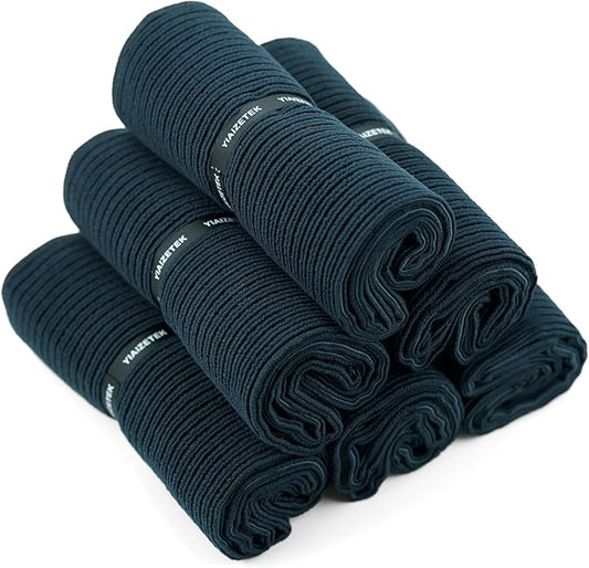 Microfiber Gym Towels with Snap Straps, Yoga Towel for Home and Gym, 16 Inch x 28 Inch, 6 Pack (Black, 16" x 28")