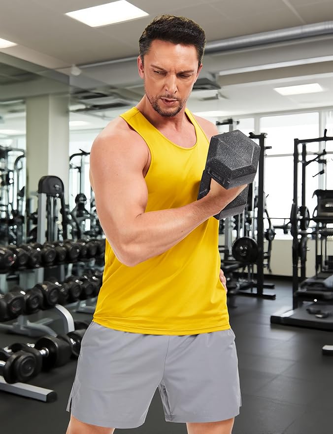 TACVASEN Mens Workout Tank Top UPF 80+ Y-Back Muscle Shirts Quick Dry Sleeveless Tee Shirt for Swim Beach Gym Athletic