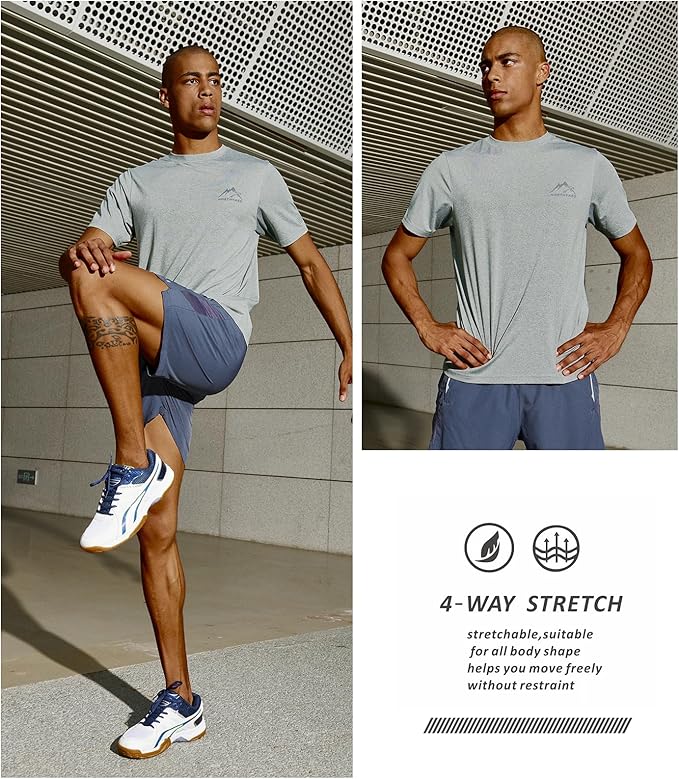 NORTHYARD Men's UPF 50+ Sun Protection Shirts Swim SPF UV Quick Dry Short Sleeve T-Shirts for Athletic Fishing Rash Guard