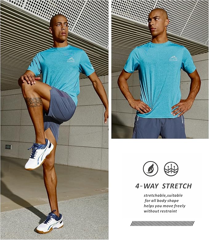 NORTHYARD Men's UPF 50+ Sun Protection Shirts Swim SPF UV Quick Dry Short Sleeve T-Shirts for Athletic Fishing Rash Guard