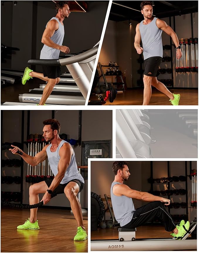 Boladeci Men's Tank Top Workout Athletic Quick Dry UPF 50+ Sun Protection Lightweight Summer Beach Gym Sleeveless Shirts