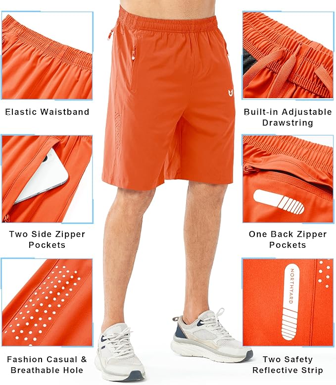 NORTHYARD Men's Athletic Running Shorts Quick Dry Workout Shorts 7"/ 5"/ 9" Lightweight Sports Gym Basketball Tennis Hiking