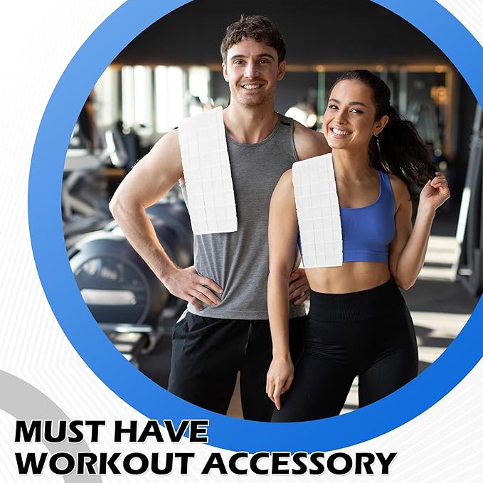 HOMERHYME Microfiber Gym Towels, 10 Pack Towel Set for Home Gym,16 x 27 Inch Quick Dry Hand Towels, Absorbent Towels for Yoga Fitness Workout Travel Sweat Camping, Fitness Accessories for Women & Men