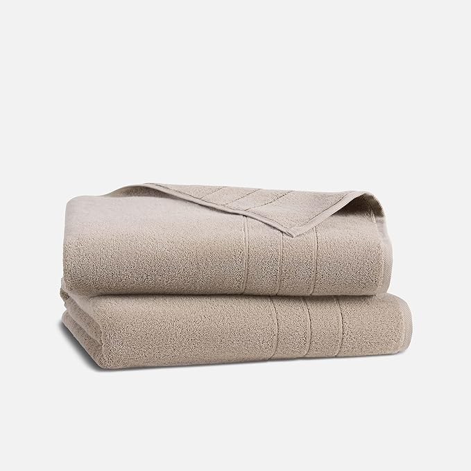 Brooklinen Super-Plush Turkish Cotton Bath Sheets Set of 2 Cotton, 820 GSM, Highly Absorbent, Machine Washable, Perfect for Home & Bathroom (40" x 65", Driftwood)