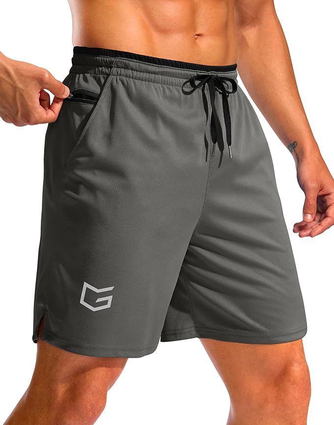 G Gradual Men's Running Athletic Shorts with Zipper Pocket 5"/ 7" Lightweight Quick Dry Gym Workout Shorts for Tennis Active