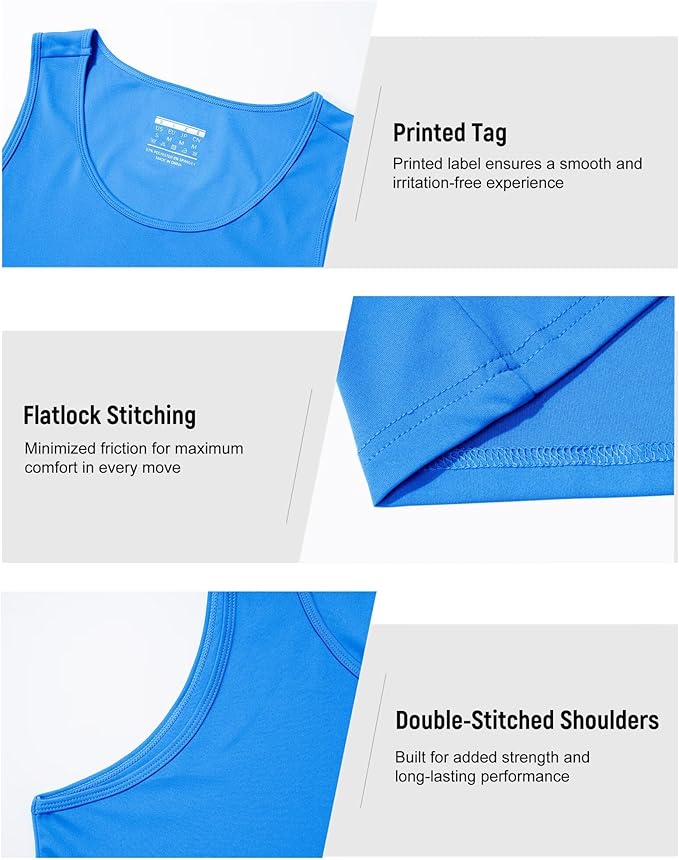 Boladeci Men's Tank Top Workout Athletic Quick Dry UPF 50+ Sun Protection Lightweight Summer Beach Gym Sleeveless Shirts