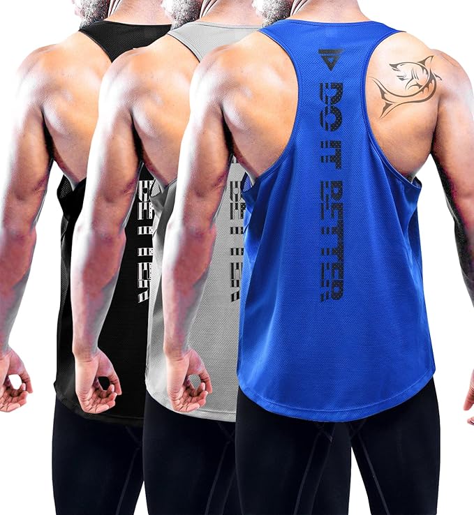 Boyzn Men's 1, 3 or 5 Pack Y-Back Workout Tank Tops, Athletic Muscle Gym Tank Tops, Fitness Bodybuilding Sleeveless T-Shirts