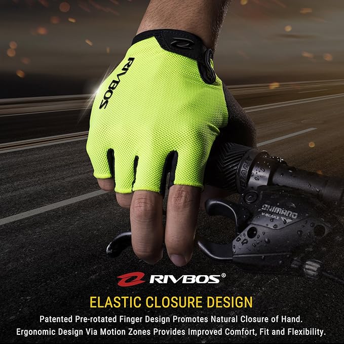 RIVBOS Cycling Gloves Bike Gloves for Men Women with Anti-Slip Shock-Absorbing Pad for Bicycle/Workout/Road Bike/Gym/Driving CHG001