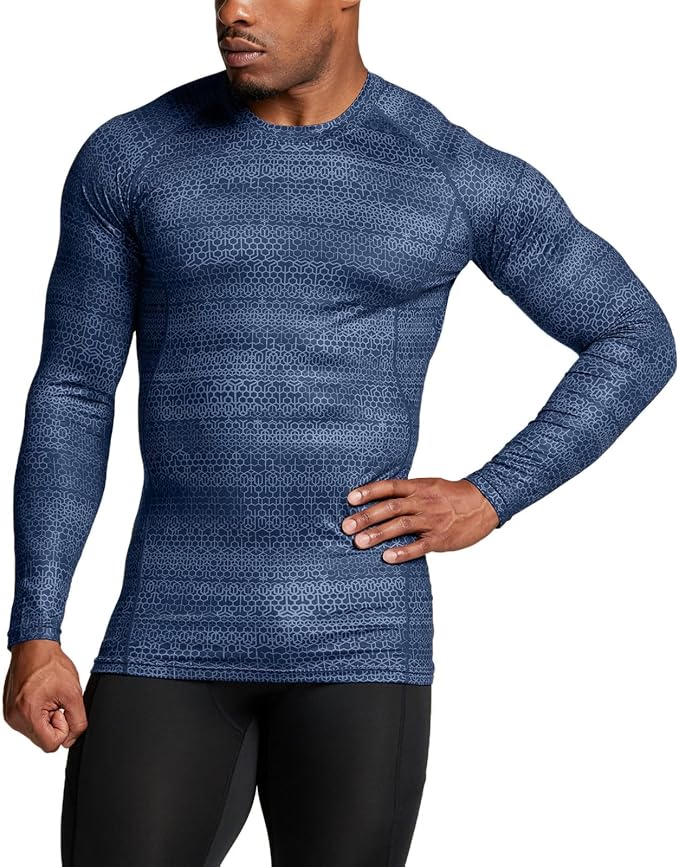 TSLA Men's Thermal Long Sleeve Compression Shirts, Athletic Base Layer Top, Winter Gear Running T-Shirt
