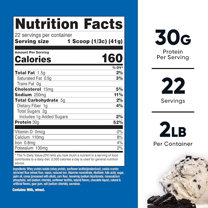 Nutricost Whey Protein Isolate (Cookies N Cream, 2 Pounds)