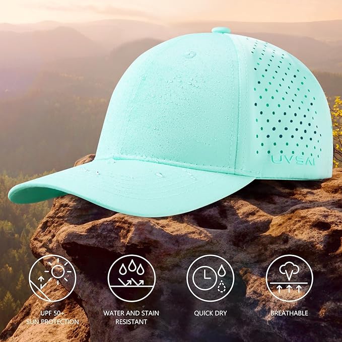 UPF 50+ Performance Water Resistant Baseball Cap Lightweight Breathable Hat Golf Running Boat Hiking for Men Women