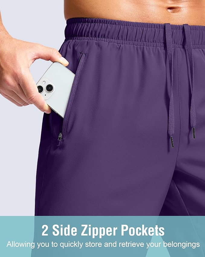 G Gradual Men's Athletic Running Shorts with Zipper Pockets Quick Dry 7"/ 5"/ 9" Workout Gym Shorts for Basketball Hiking