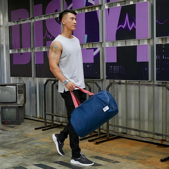 BE SMART Waterproof Mens Gym Bag with Shoe Compartment, Duffle Bag with Wet Pocket for Men, Lightweight Large Sport Duffel Bag NO Tpu Pocket for Overnight Weekender, Fitness, Swim, Boxing,Travel