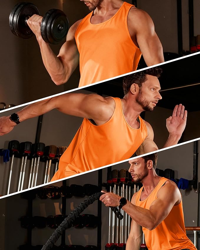 Boladeci Men's Tank Top Workout Athletic Quick Dry UPF 50+ Sun Protection Lightweight Summer Beach Gym Sleeveless Shirts