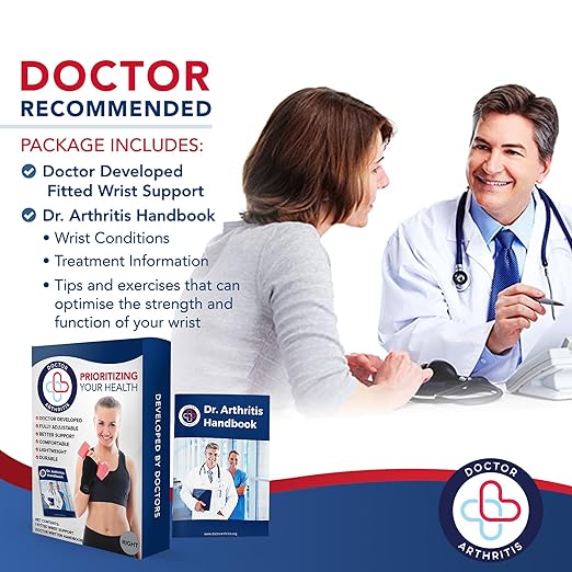 Dr. Arthritis Doctor Developed Fitted Wrist Brace for Carpal Tunnel Syndrome, Tendonitis, Splint Support for Men and Women Single (Black, Right Hand)