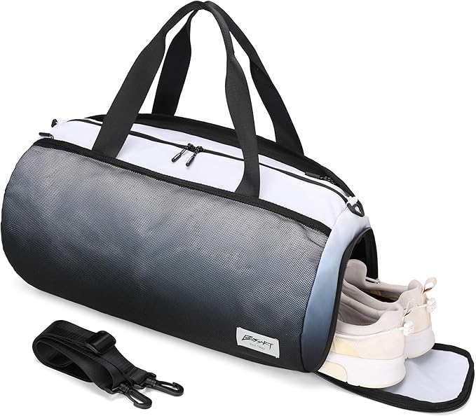 BE SMART Waterproof Mens Gym Bag with Shoe Compartment, Duffle Bags with Wet Pocket for Men, Lightweight Large Sport Duffel Option With Tpu Pocket for Overnight Weekender, Fitness, Swim, Boxing,Travel