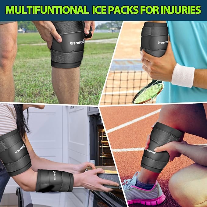 Ice Packs for Injuries Reusable, Knee Gel Ice Pack Wrap Pain Relief for Knee Replacement Surgery, Swelling, Meniscus Tear, ACL, Sports Injuries, Bruises and Arthritis, Elbow Ice Pack Black